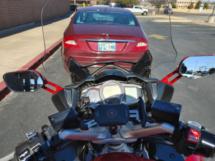Waiting in line at the pharmacy. Still a nice ride yesterday.