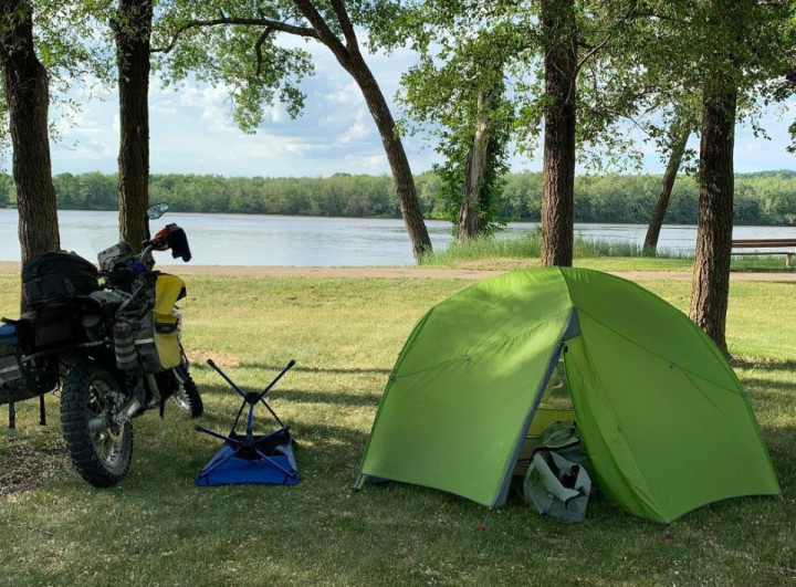 MotoCamp along the Mississippi last summer touring Wisconsins driftless region