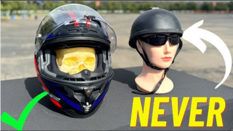 Half Helmet vs Full Helmet test, using a ballistic dummy head