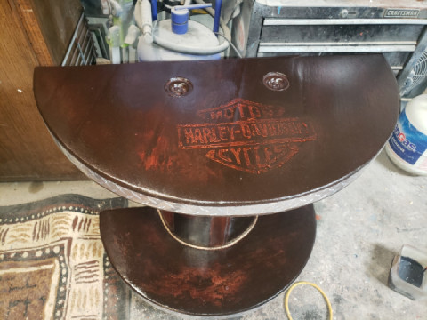 Hand made harley davidson end table $250