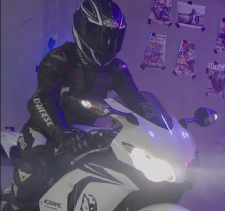 Motorbike in garage