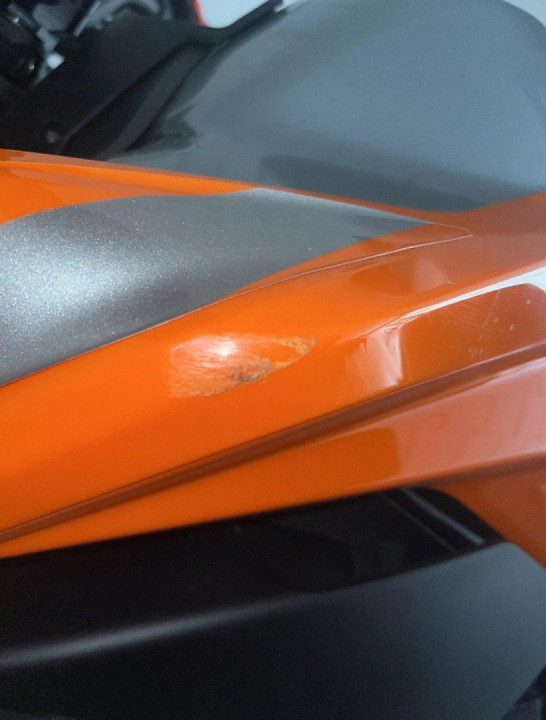 Plastic fairing scratch repair