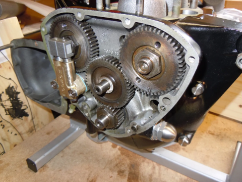 Progress report. Over the weekend I managed to get the timing gears back onto the bike.