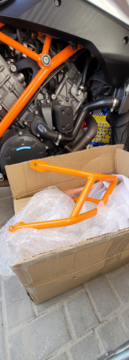 Fitting some crash bars on the beast.....