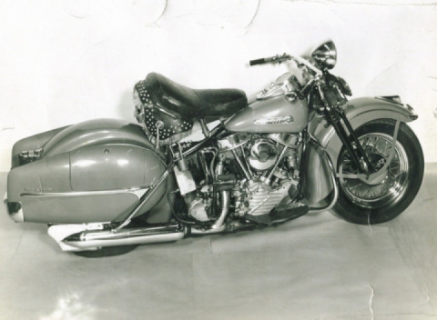 One of the test versions of saddlebags for Harley