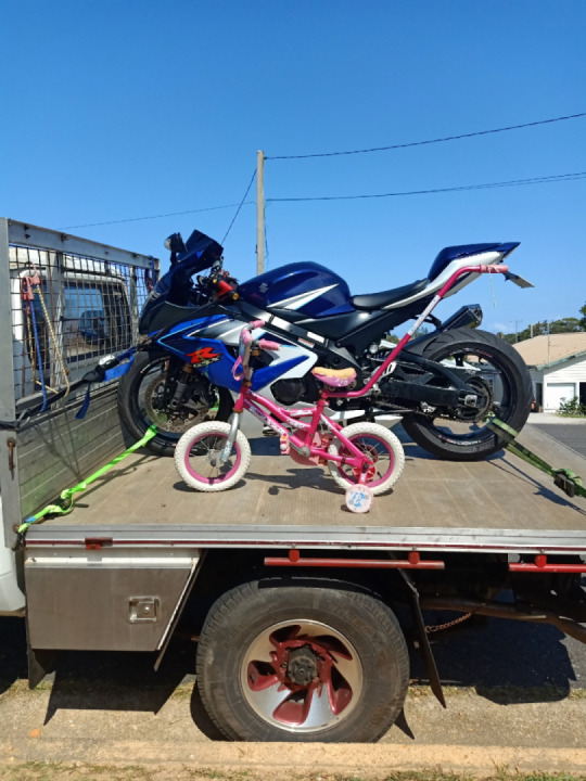 Loading the bikes up for the holidays.