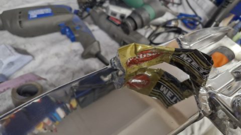 Started to polish my spare swinging arm, starting to get a shine on it.