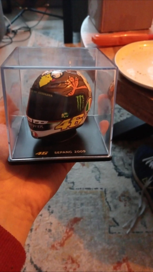 A 1-5 replica of Valentino Rossi helmet