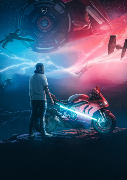 Ducati V4R in space..