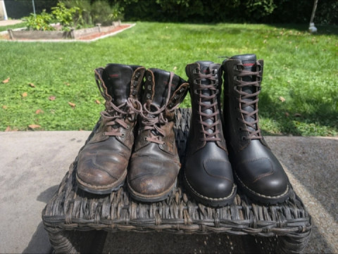 Old and new identical boots after 8 years of use