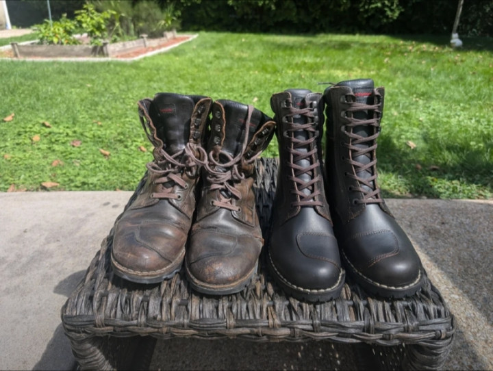 Old and new identical boots after 8 years of use