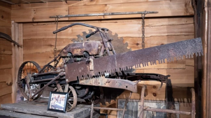 Harley-Davidson powered ice saw