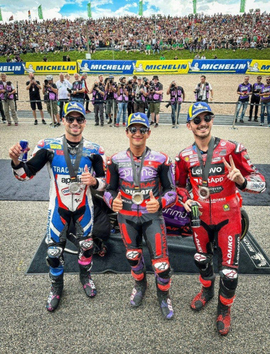 The top three from the German GP sprint race