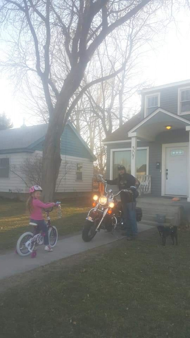 My daughter and I with our bikes