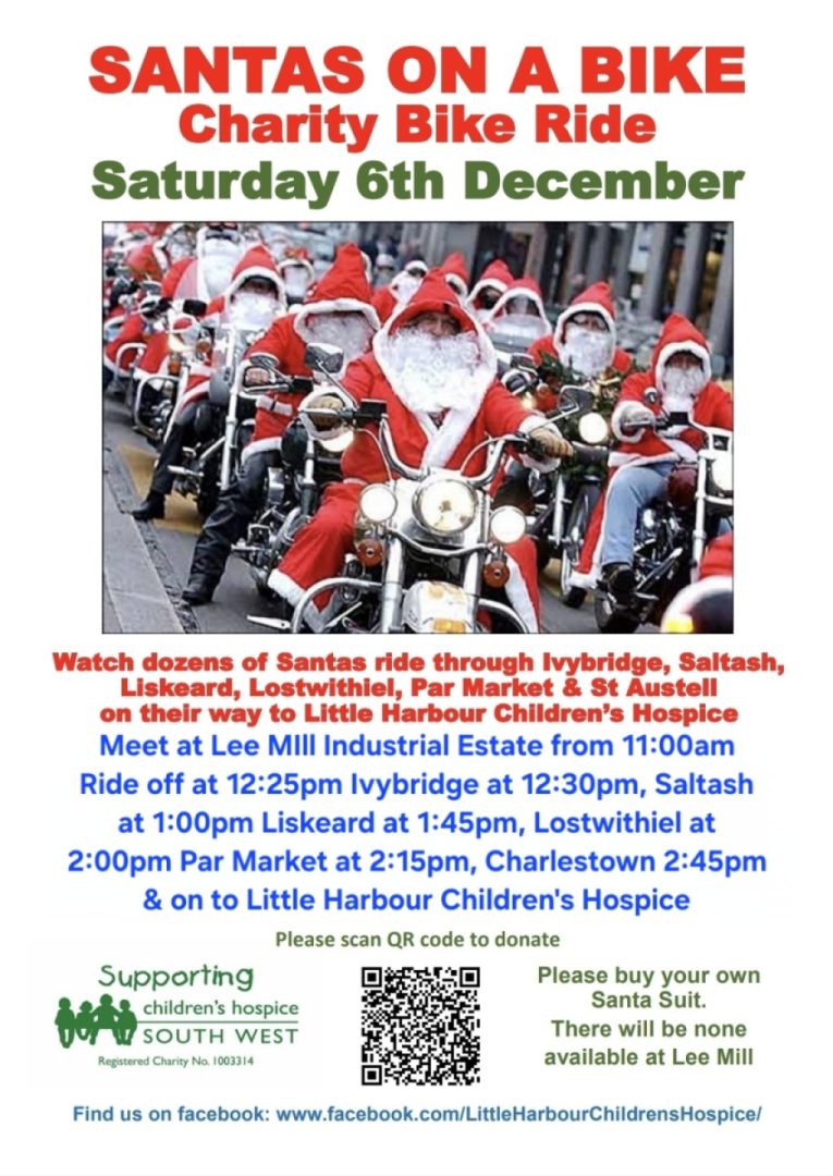 Santa's on a bike Plymouth ride 6th December. The route has now been published!