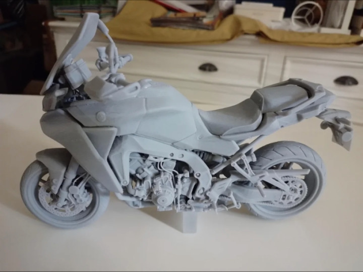 Printed a model of Yamaha Tracer 9 GT on a 3D printer, 1/8 scale