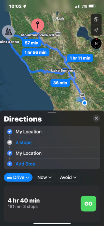 Leaving from Santa Rosa