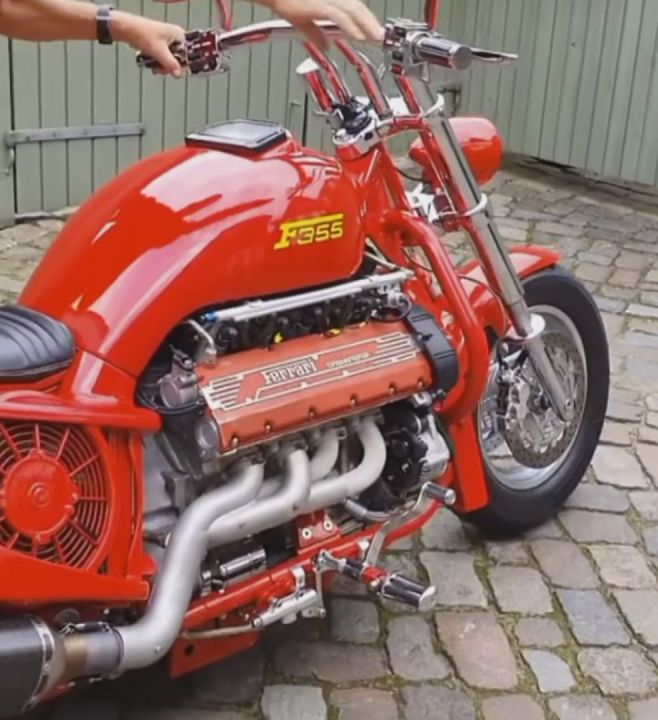 Motorcycle with Ferrari F355 V8 engine