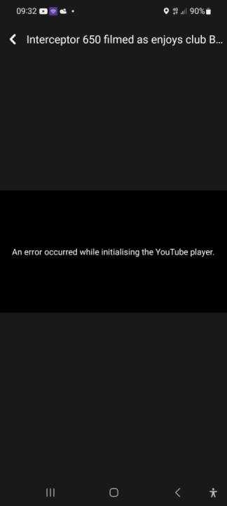 You tube error