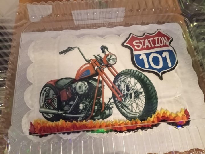 We had our annual Christmas party and Yankee swap at Station 101 check out the cake