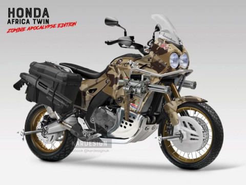 Special Edition Honda Africa Twin clears a route through zombies with ease ☠️