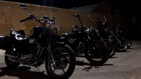 A lone Virago among customised Shadows.