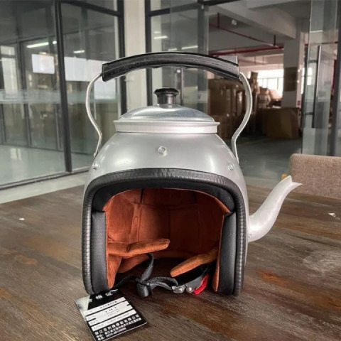 This helmet will not protect you from accidents but it will save you from hunger and thirst ?