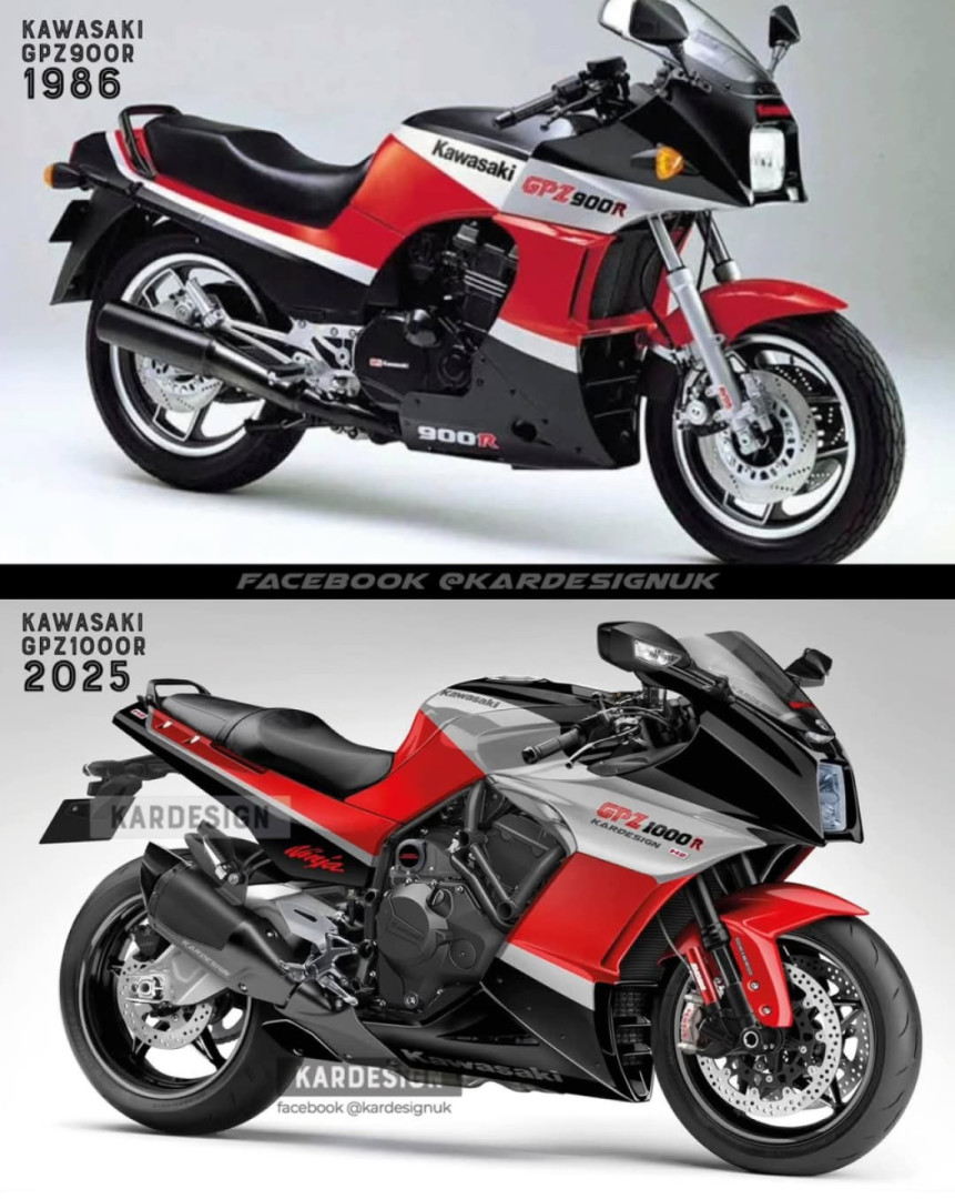 If the Kawasaki GPZ900R existed today powered by an H2 engine, it might look like this