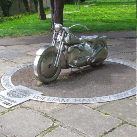 One Harley and three Davidsons
