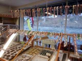 A must stop for freshly mad candy canes and chocolates Nelsons Candy in Wilton nh