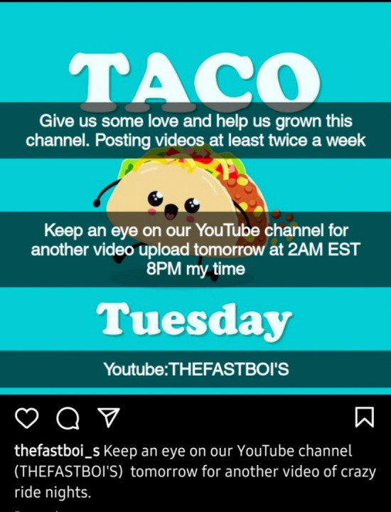 Help us grow the channel. New upload tomorrow 2AM EST....YouTube:THEFASTBOI'S