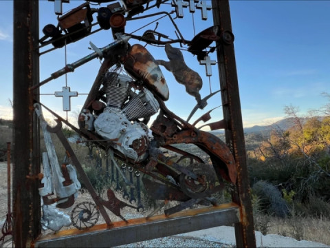 A memorial set up for the Carr Fire here in California from a few years back