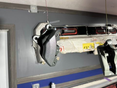 I painted the front brake calipers to match the granite crystal pearl color I'm using on the bike