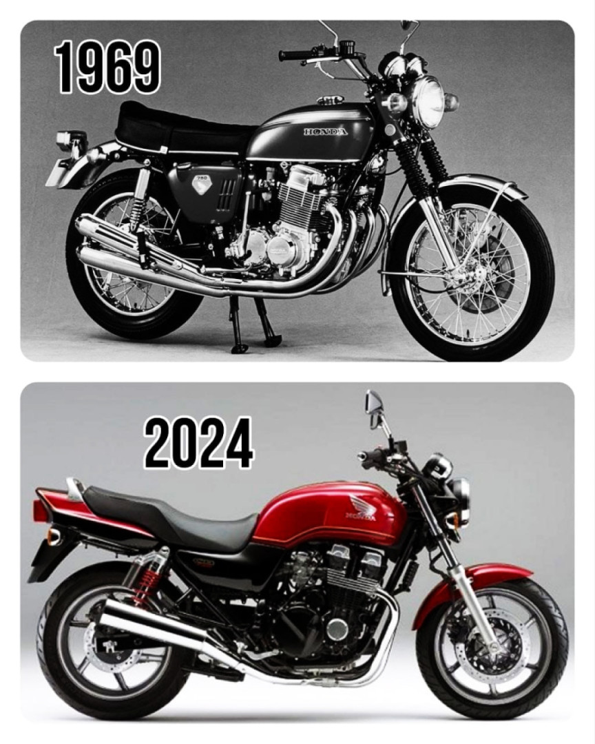 World's first superbike version 1969 and 2024. (Honda CB750)