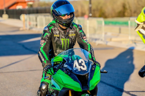 At VIRginia International Raceway goin thru bike tech inspection