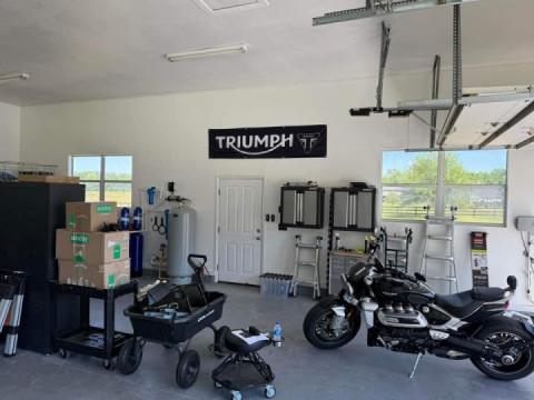 Almost done setting up the outside garage…off to a good start!