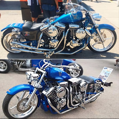 This baby has 4 Harley Motors. Proper fat boy