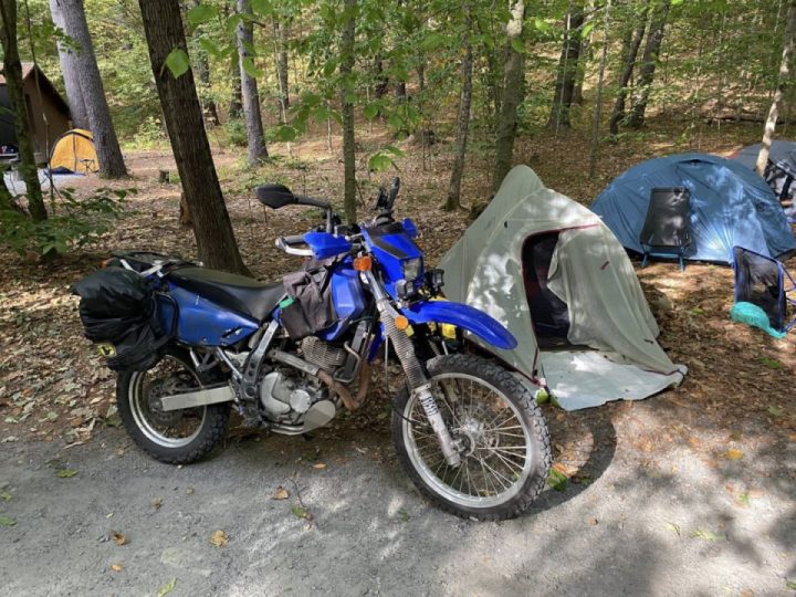 Parked beside my little green home for the weekend