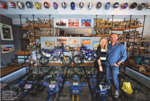 Dakar family. Andrea Mayer and her husband Stephane Peterhansel