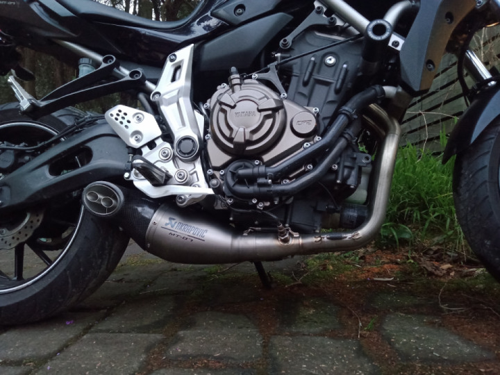 My brother and I fitted an Akrapovic exhaust system to my bike ️