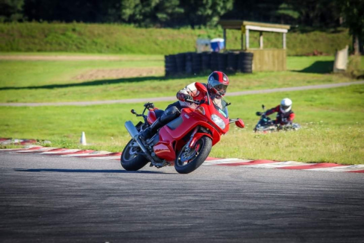 Not a proper track bike, but holds her own