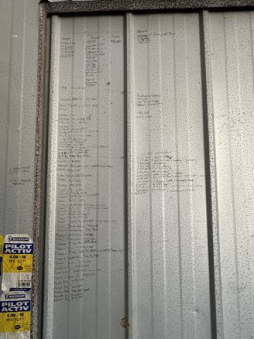 Some folk use a spreadsheet, some use a book, and some use the shed door for safety reasons.