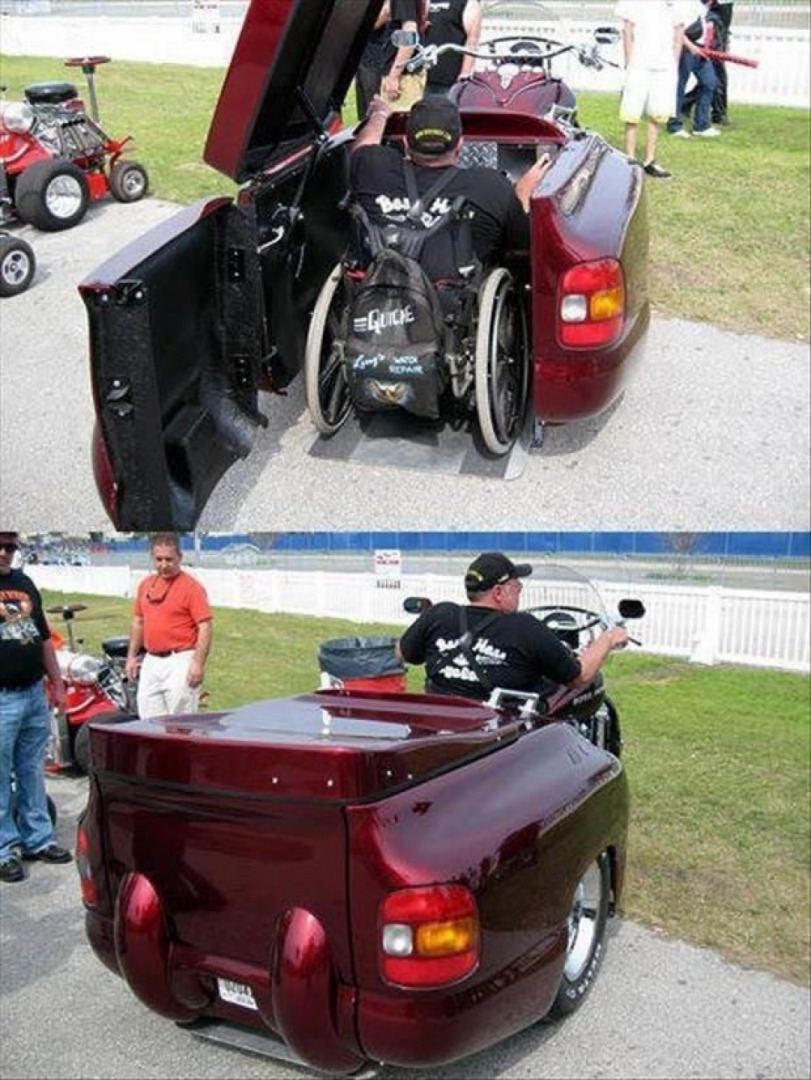 Motorcycle for wheelchair guy