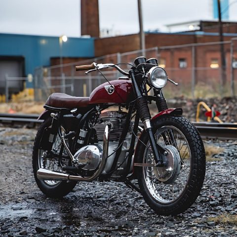 1968 BSA A50 Royal Star 500 motorcycle, customized by The GasBox
