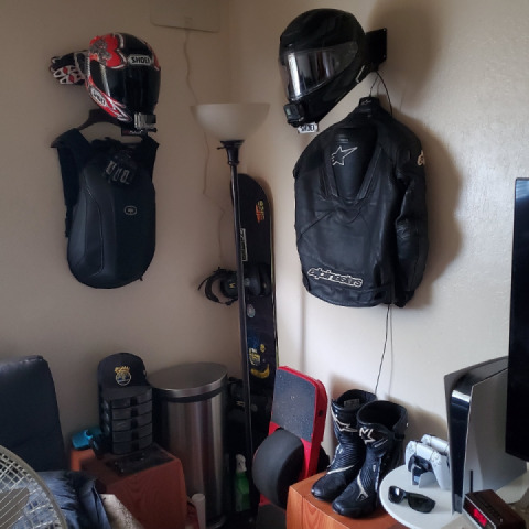 Just installed these helmet wall mounts to help keep my gear organized.