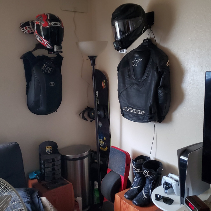Just installed these helmet wall mounts to help keep my gear organized.