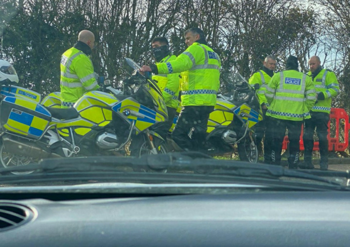 Police meet up, thought they had to follow the rules too ? 