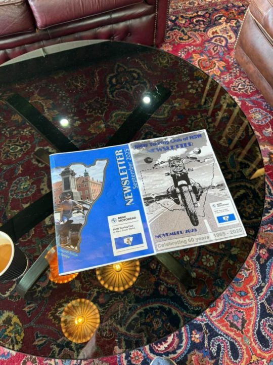 On the coffee table in the lounge of Procycles Hornsby