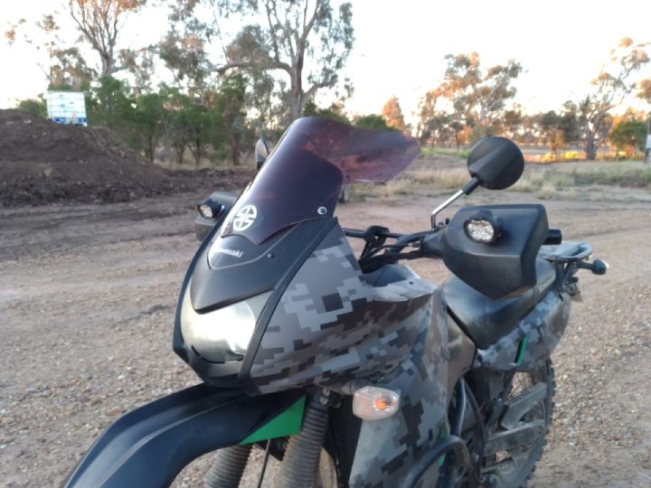 The fastest KLR in the world now... For it has a ZX7r windscreen... Modified though