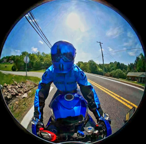 Riding in my little Blue Bubble ? !